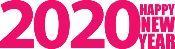 New Years 2020 Pink Text Font For Happy Year Festival Transparent PNG Image