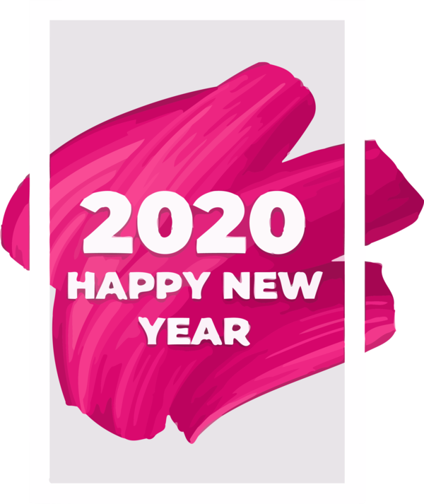 New Year Pink Text Magenta For Happy 2020 Day Transparent PNG Image