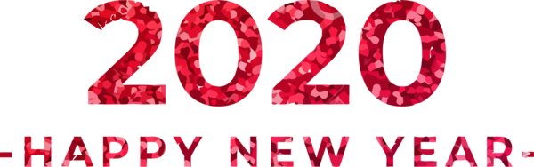 New Year Pink Text Red For Happy 2020 Games Transparent PNG Image