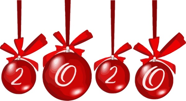 New Year Red Christmas Ornament Holiday For Happy 2020 Goals Transparent PNG Image