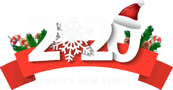 New Year 2020 Santa Claus Christmas Eve Decoration For Happy Lyrics Transparent PNG Image