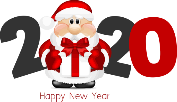 New Year Santa Claus Christmas Red For Happy 2020 Background Transparent PNG Image