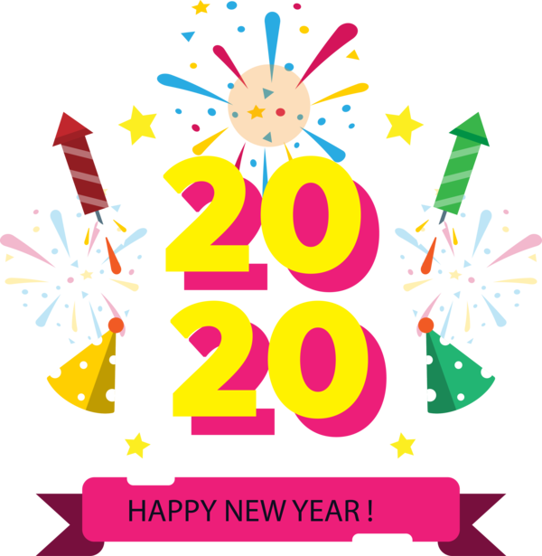 New Year 2020 Text Celebrating Font For Happy Holiday 2020 Transparent PNG Image