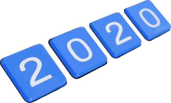 New Year 2020 Text Electric Blue Font For Happy Fireworks Transparent PNG Image