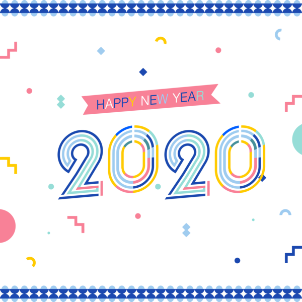 New Year Text Font Blue For Happy 2020 2020 Transparent PNG Image