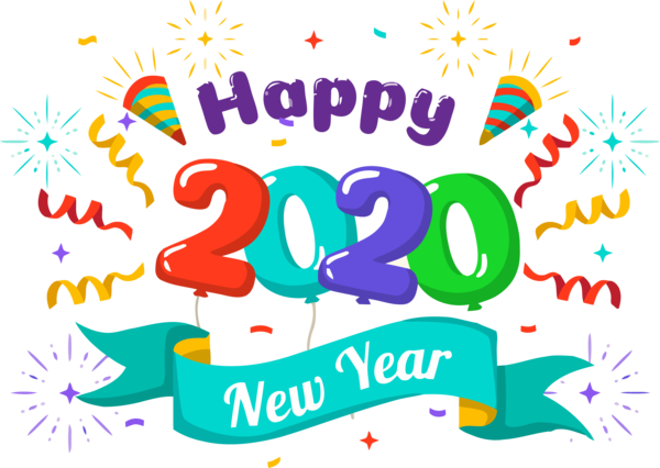 New Year Text Font Celebrating For Happy 2020 Quote Transparent PNG Image