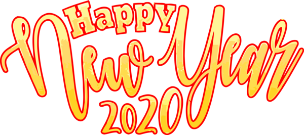 New Year Text Font For Happy 2020 Eve Party 2020 Transparent PNG Image