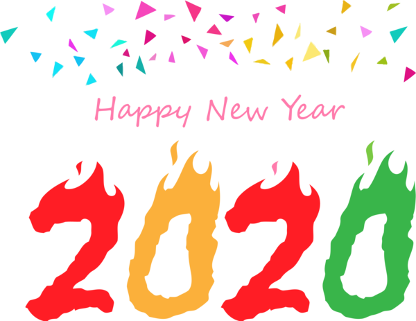 New Year Text Font For Happy 2020 Decoration Transparent PNG Image