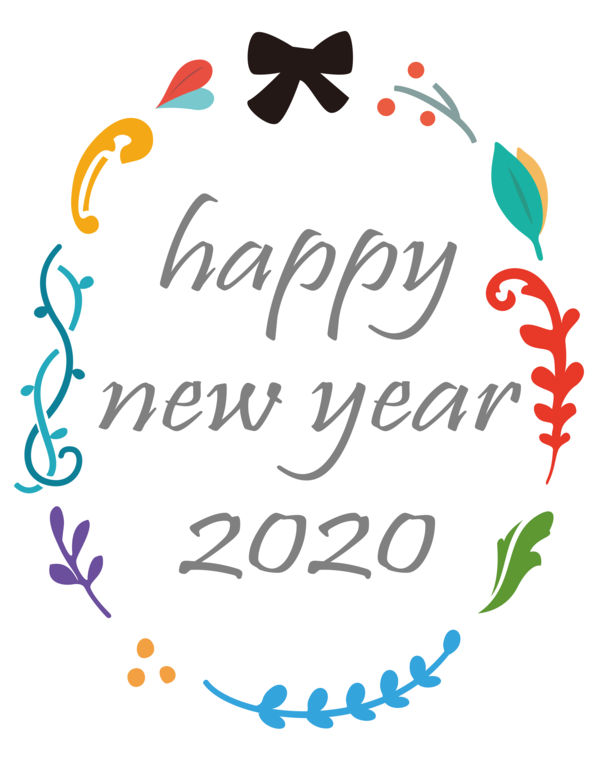 New Year Text Font Happy For 2020 Carol Transparent PNG Image