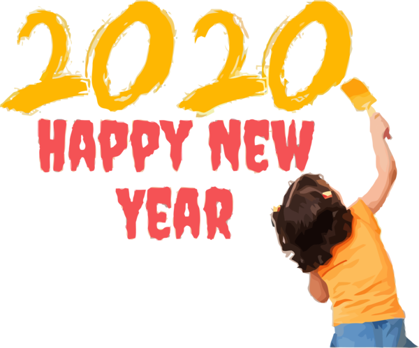 New Year Text Font Happy For 2020 Ecards Transparent PNG Image