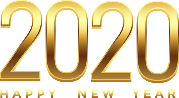 New Year 2020 Text Font Line For Happy Countdown Transparent PNG Image