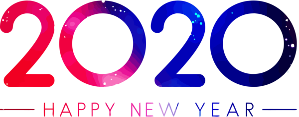 New Year Text Font Line For Happy 2020 Party 2020 Transparent PNG Image