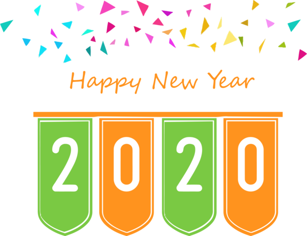 New Year Text Font Line For Happy 2020 Eve Party 2020 Transparent PNG Image