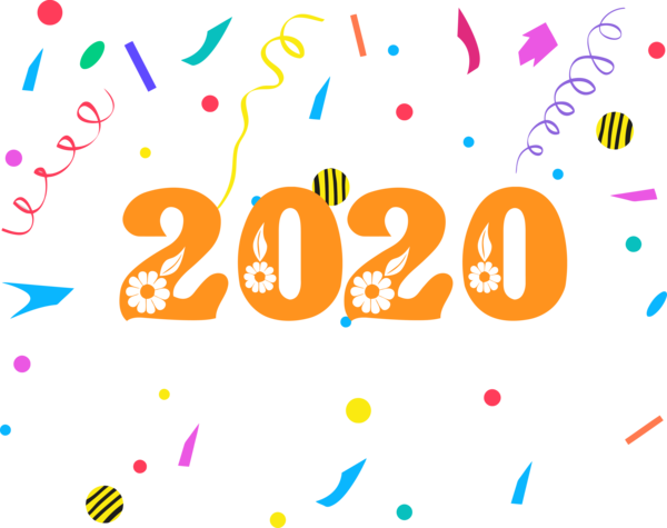 New Year Text Font Line For Happy 2020 Celebration 2020 Transparent PNG Image