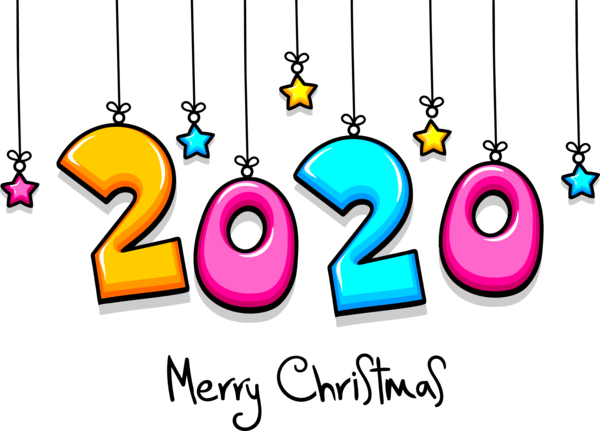 New Year 2020 Text Font Line For Happy Destinations Transparent PNG Image