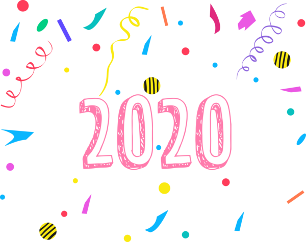 New Year Text Font Line For Happy 2020 Carol Transparent PNG Image