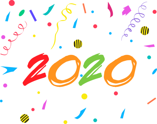 New Year Text Font Line For Happy 2020 Destinations Transparent PNG Image