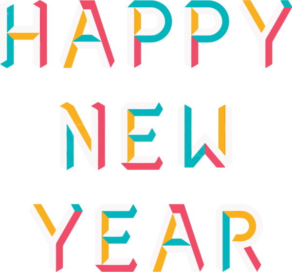 New Year 2020 Text Font Line For Happy Lanterns Transparent PNG Image