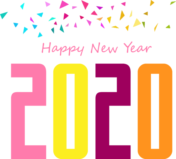 New Year Text Font Line For Happy 2020 Eve Transparent PNG Image