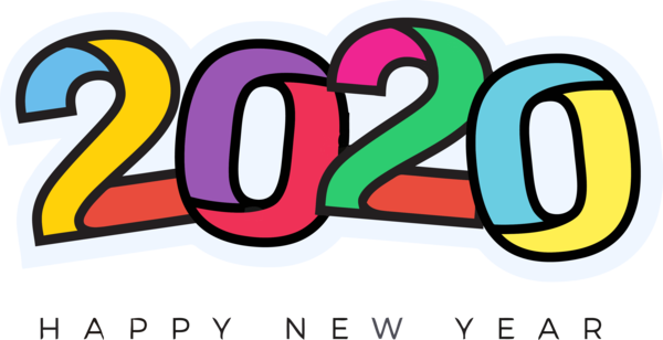 New Year Text Font Line For Happy 2020 Countdown Transparent PNG Image