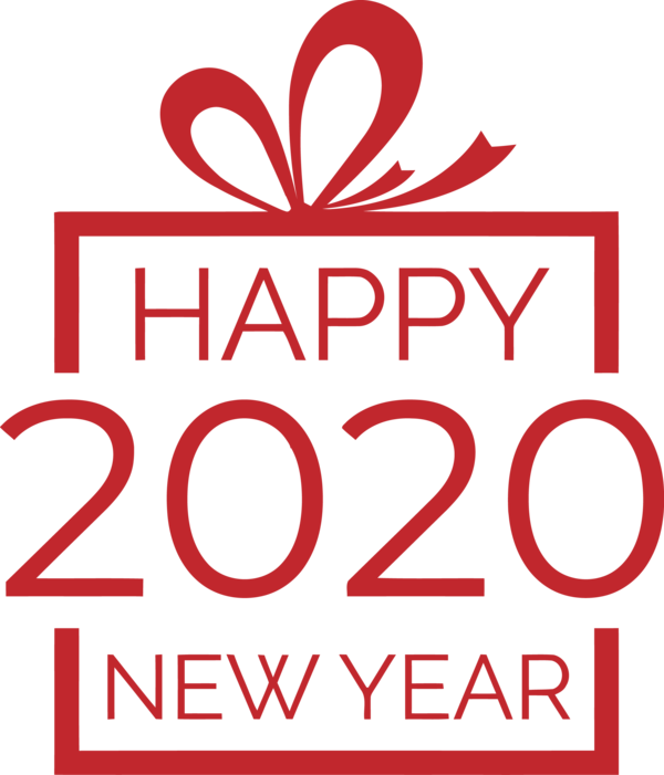 New Year 2020 Text Font Line For Happy Wishes Transparent PNG Image