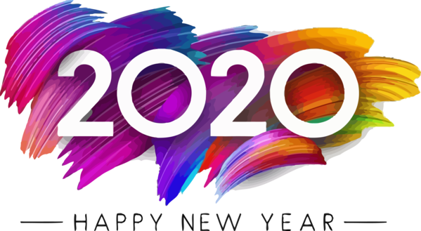 New Year Text Font Line For Happy 2020 Carol Transparent PNG Image