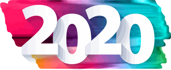 New Years 2020 Text Font Line For Happy Year Day 2020 Transparent PNG Image