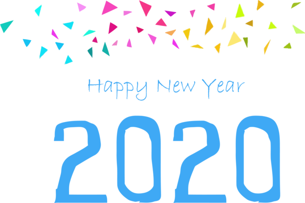 New Year Text Font Line For Happy 2020 Eve Party Transparent PNG Image