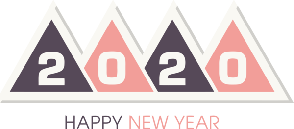 New Year 2020 Text Font Logo For Happy Background Transparent PNG Image