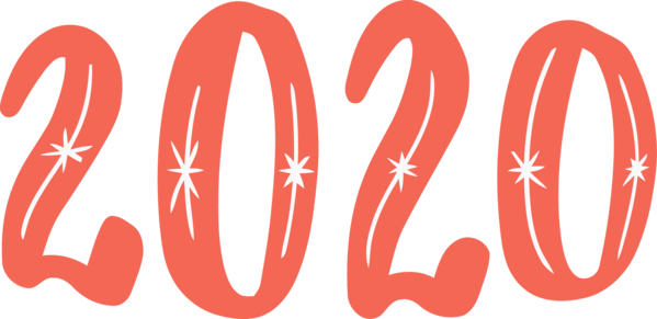 New Year 2020 Text Font Logo For Happy Colors Transparent PNG Image