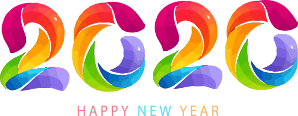 New Year Text Font Logo For Happy 2020 Celebration 2020 Transparent PNG Image