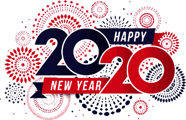 New Year Text Font Logo For Happy 2020 Themes Transparent PNG Image