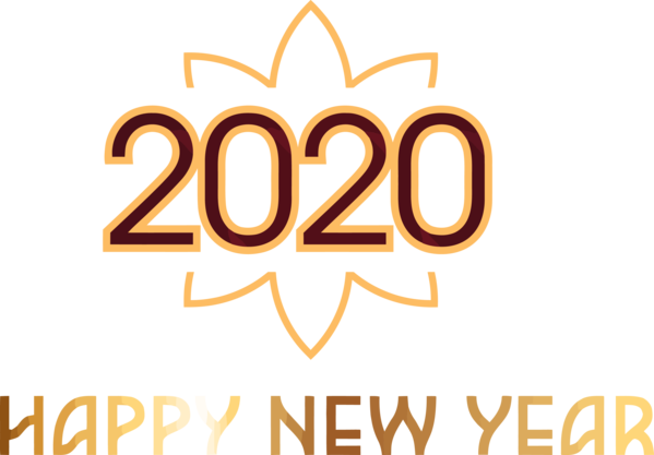 New Year 2020 Text Font Logo For Happy Goals Transparent PNG Image