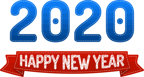 New Year 2020 Text Font Logo For Happy Poem Transparent PNG Image