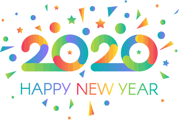 New Year Text Font Logo For Happy 2020 Lanterns Transparent PNG Image