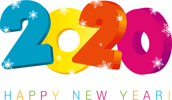 New Years 2020 Text Font Material Property For Happy Year Lyrics Transparent PNG Image