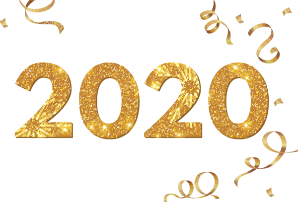 New Year 2020 Text Font Number For Happy Lights Transparent PNG Image