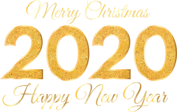 New Year 2020 Text Font Number For Happy Celebration Transparent PNG Image