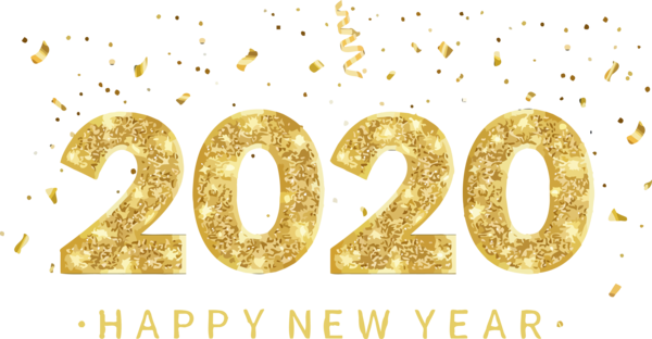 New Year 2020 Text Font Number For Happy Games Transparent PNG Image