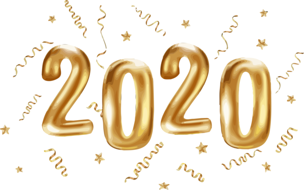 New Year 2020 Text Font Number For Happy Gifts Transparent PNG Image