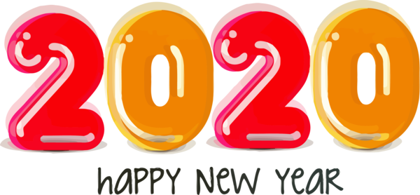 New Year Text Font Number For Happy 2020 2020 Transparent PNG Image