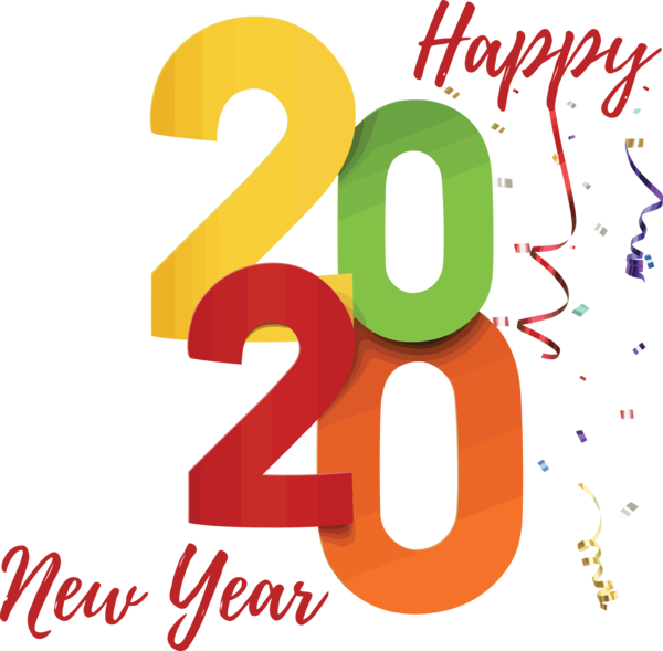 New Years 2020 Text Font Number For Happy Year Games Transparent PNG Image