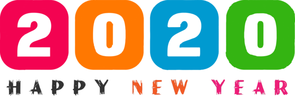 New Year 2020 Text Font Orange For Happy Day 2020 Transparent PNG Image