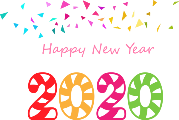 New Year Text Font Pink For Happy 2020 Ball Drop Transparent PNG Image