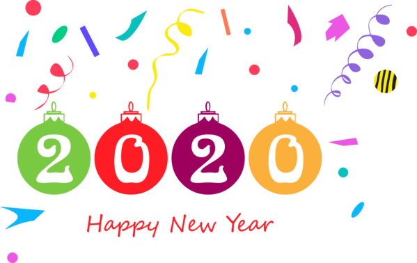 New Year Text Font Pink For Happy 2020 Greeting Cards Transparent PNG Image