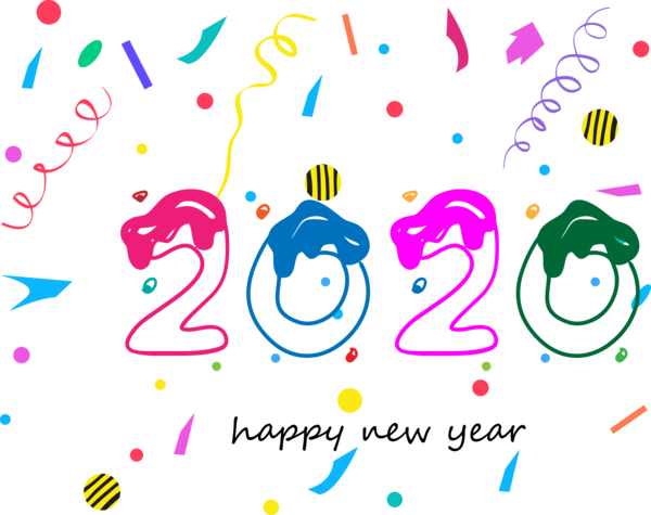 New Year Text Font Pink For Happy 2020 Getaways Transparent PNG Image