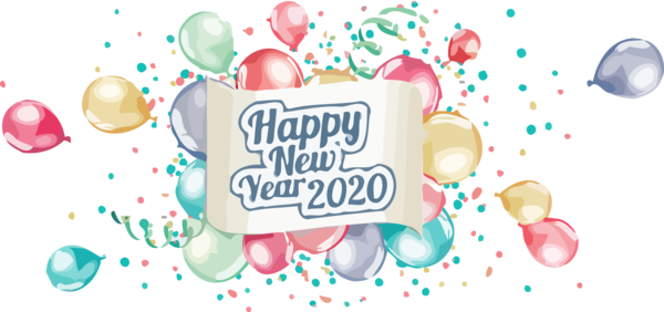 New Year Text Font Sweetness For Happy 2020 Celebration Transparent PNG Image