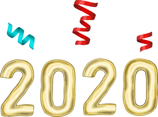 New Year 2020 Text Font Symbol For Happy Celebration 2020 Transparent PNG Image