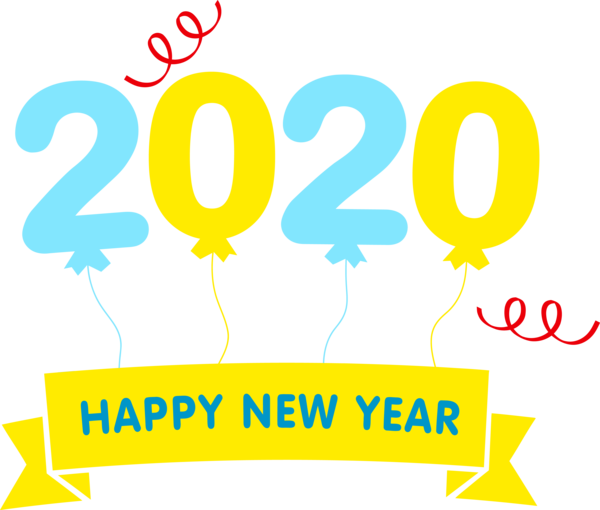 New Years 2020 Text Font Yellow For Happy Year Poem Transparent PNG Image