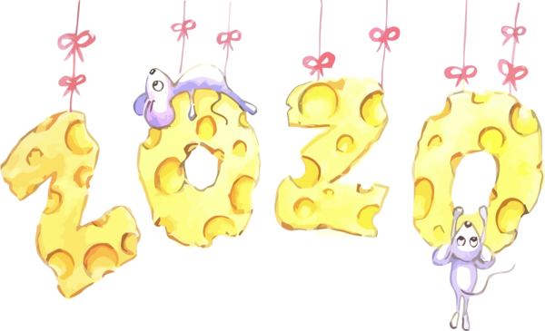 New Year 2020 Text For Happy Greeting Cards Transparent PNG Image